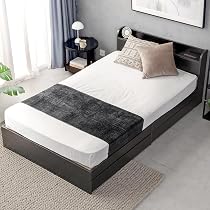 Amazon｜モダンデコ ベッド シングル 宮棚 収納付き 322L コンセント